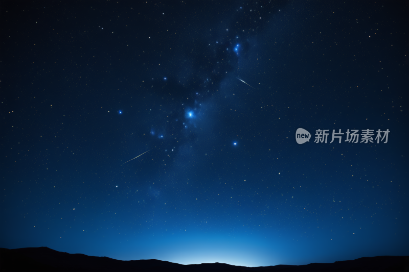 星空夜空有明亮的星轨和遥远的地平线背景