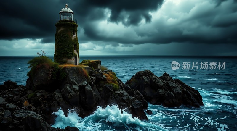 灯塔孤影守海疆