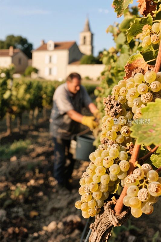 葡萄园采摘葡萄场景