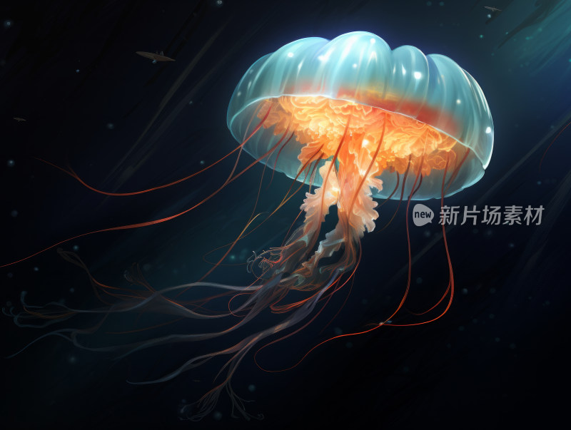 海洋生物水母插画