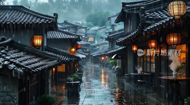 雨夜古街