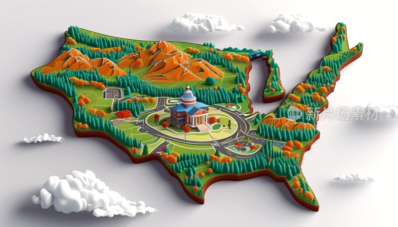 佛蒙特州县界云图