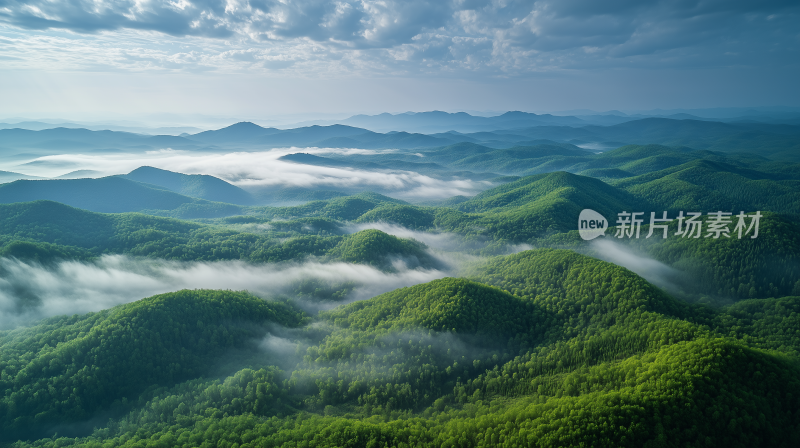 茶山2云海翻滚的山峦 山间云雾缭绕