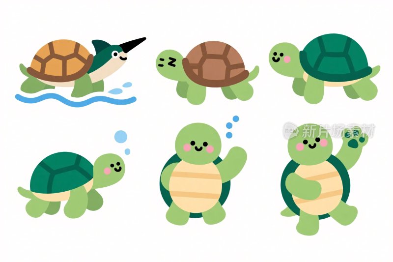 卡通乌龟插画集合