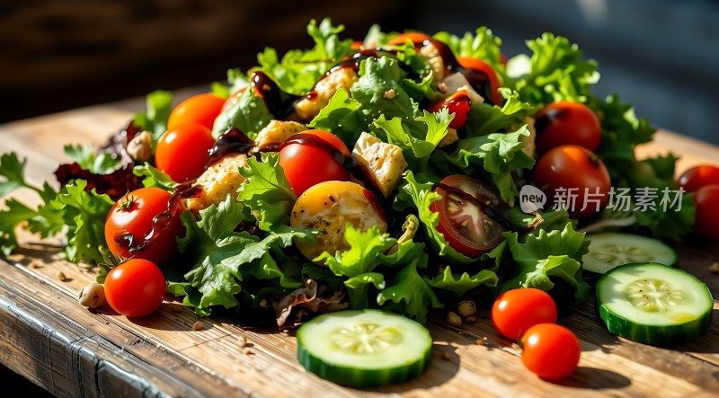 阳光下的清新沙拉