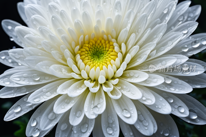 一朵白花特写上面有水滴高清图片