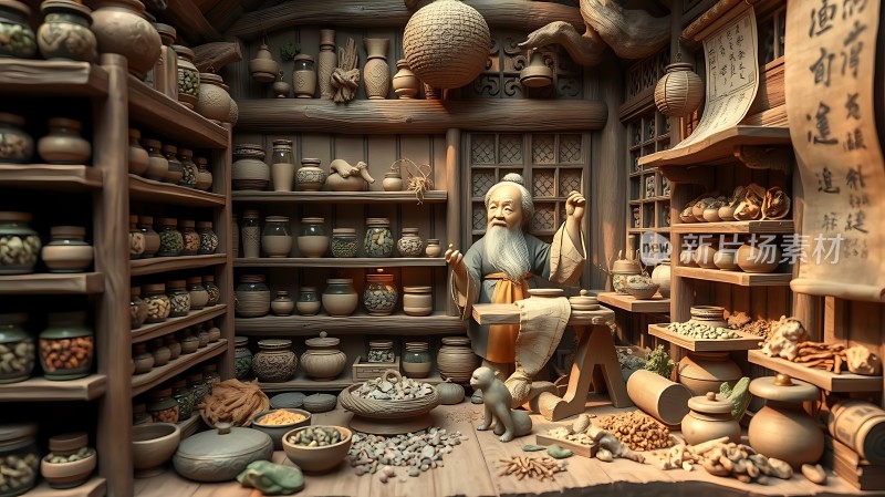 药铺里的智慧老人