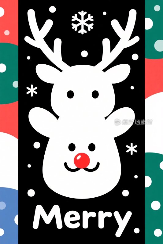 圣诞驯鹿插画设计