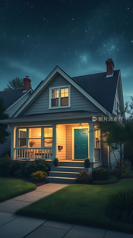 星空下的温馨小屋