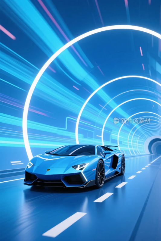 未来感跑车隧道