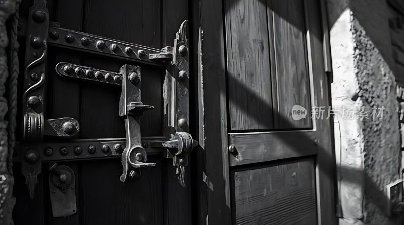 古木铁锁映斜阳