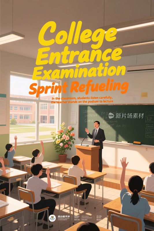 高考冲刺校园宣传插画