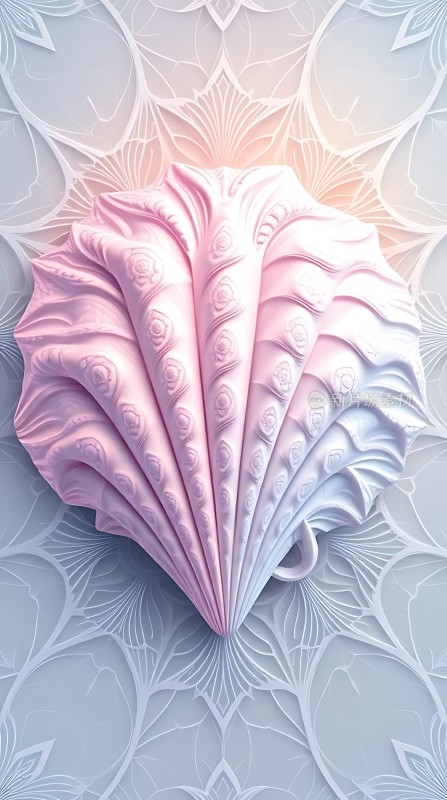 粉蓝渐变贝壳艺术图