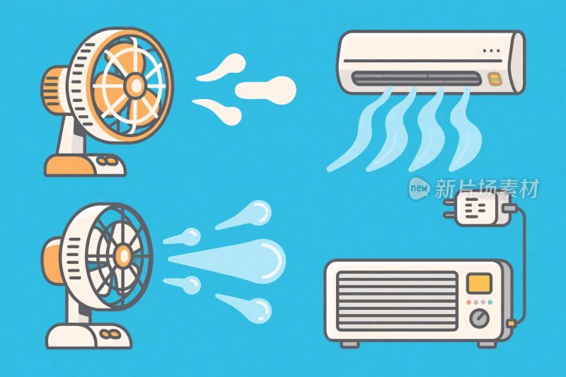 家电制冷设备插画