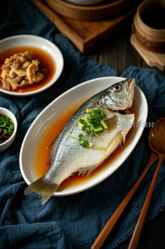 清蒸鲈鱼中国传统经典美食中式家常美味食物