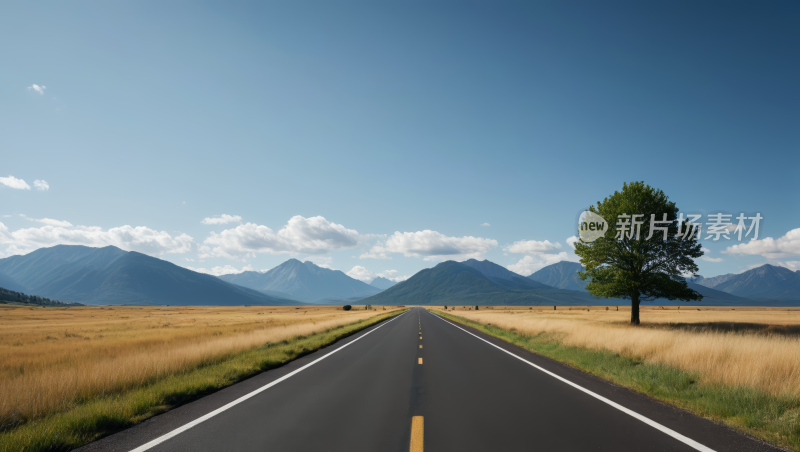 空旷的公路高清风景图片