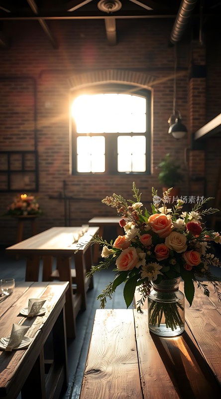 阳光下的花艺展示