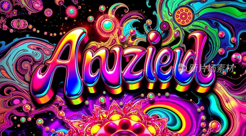 迷幻色彩艺术字设计