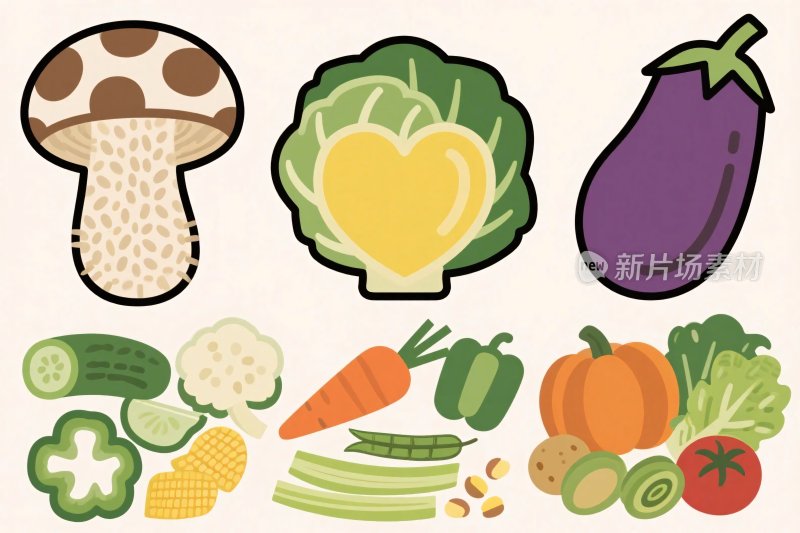 蔬菜水果卡通插画
