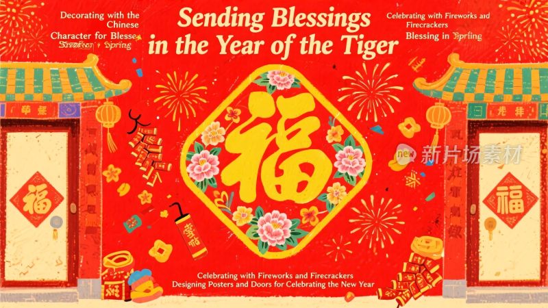 虎年祝福插画