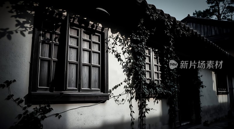 古风建筑光影斑驳