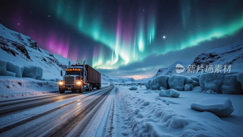 自然风景公路极光北极