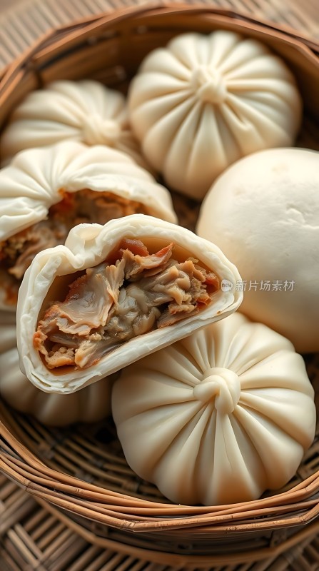 蒸笼里的美味包子