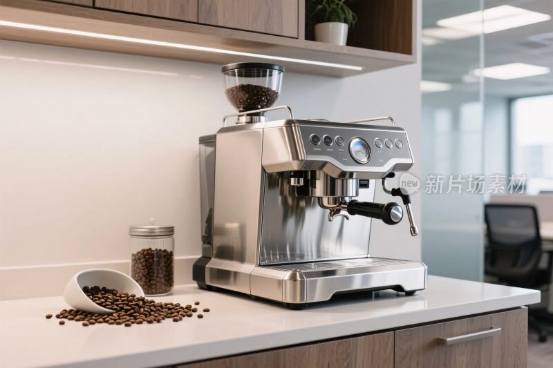咖啡机厨房场景