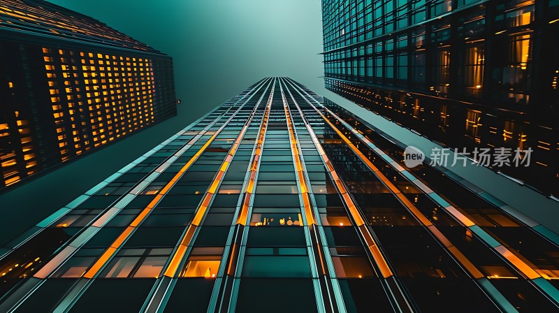 摩天大楼夜幕下的璀璨光芒