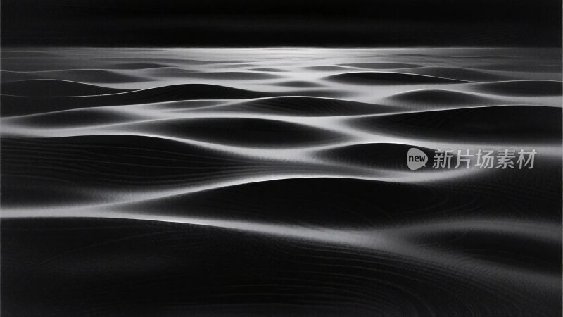 黑白波纹水面画面