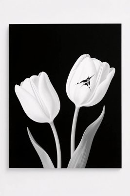 黑白郁金香插画 黑白郁金香插画