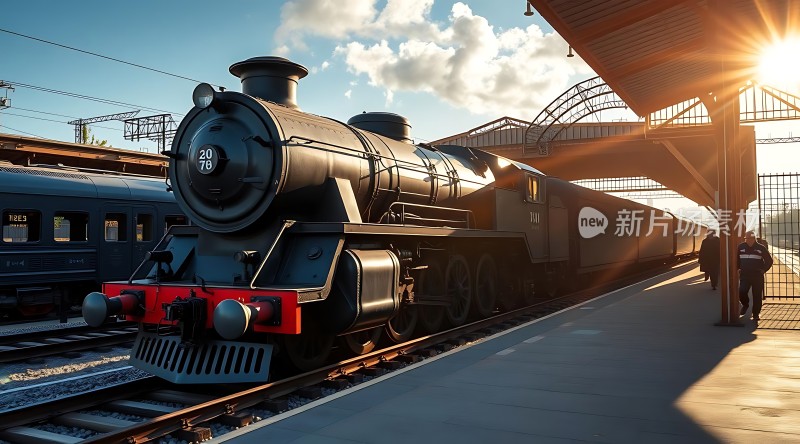 蒸汽火车驶入现代车站