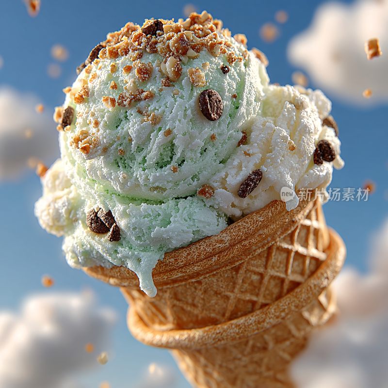美味的冰淇淋甜筒