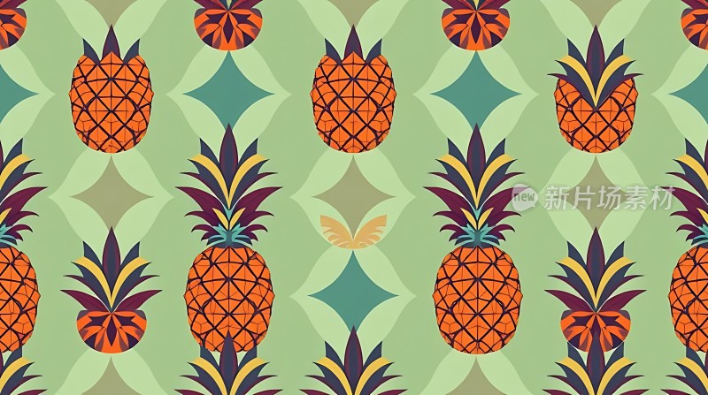 热带风情菠萝图案