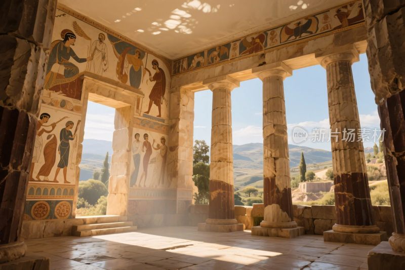 古遗迹室内壁画场景