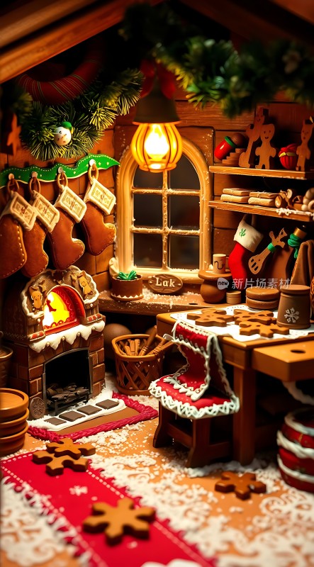 圣诞小屋温馨装饰