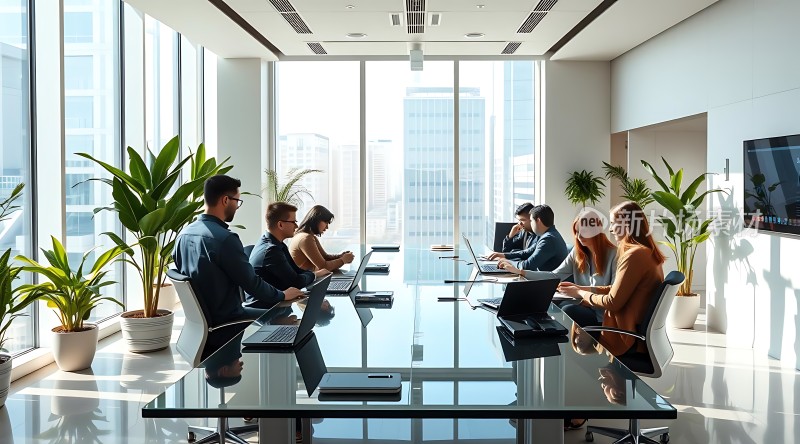 商务会议高效协作现代办公环境