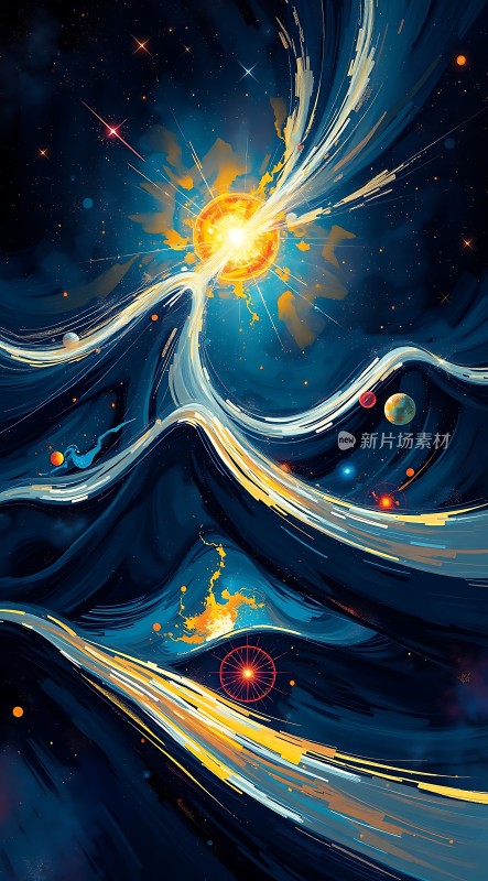 宇宙之韵星河浩瀚光芒四射