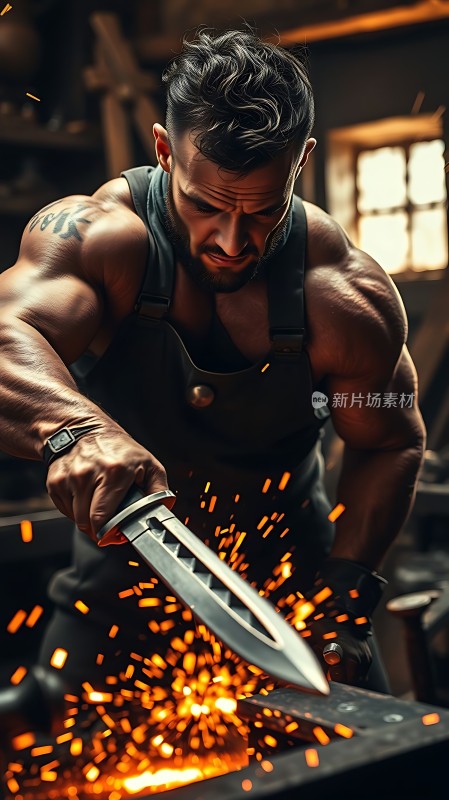 锻造者肌肉与火花的碰撞