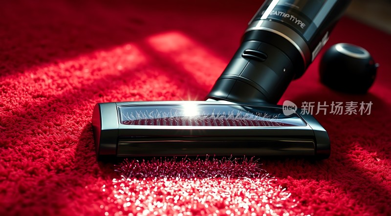 吸尘器清洁红色地毯