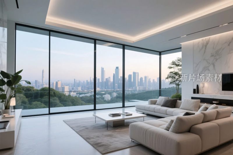 现代高端客厅景观图