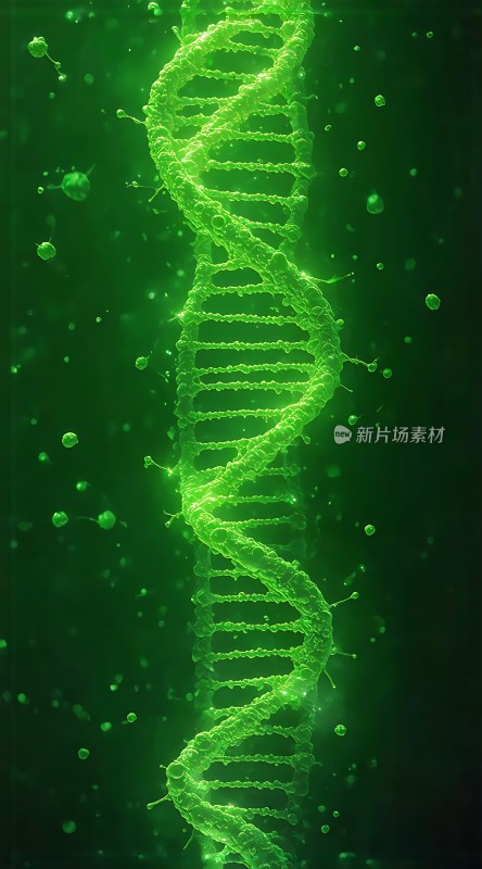 绿色螺旋DNA结构