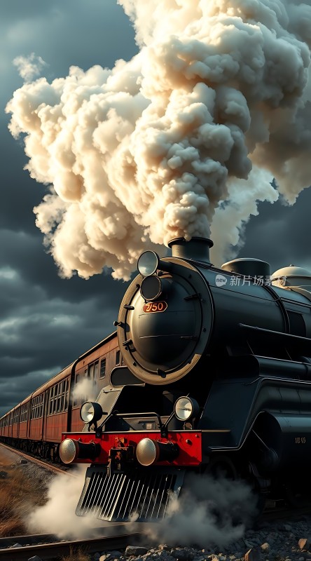 蒸汽火车驶向远方
