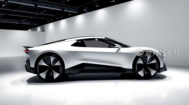 未来座驾白色流线型跑车