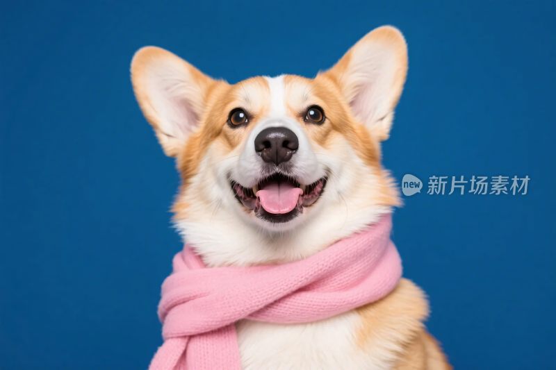 柯基犬戴围巾写真