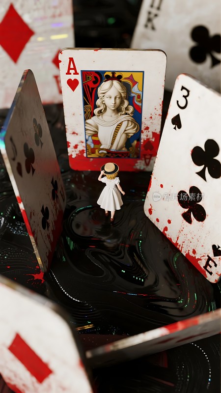 扑克牌中的小女孩