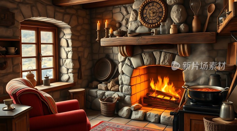 温馨壁炉温暖之家