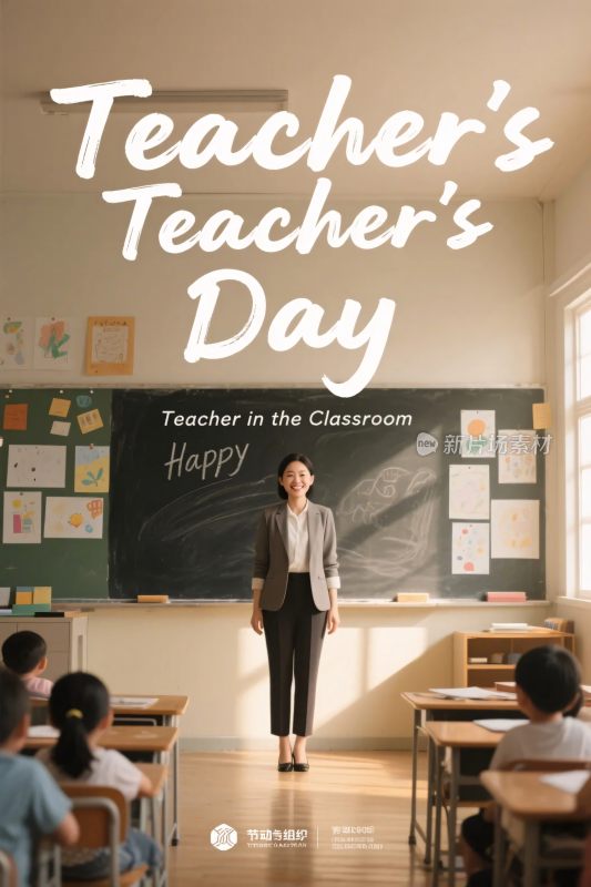 教师节教室插画