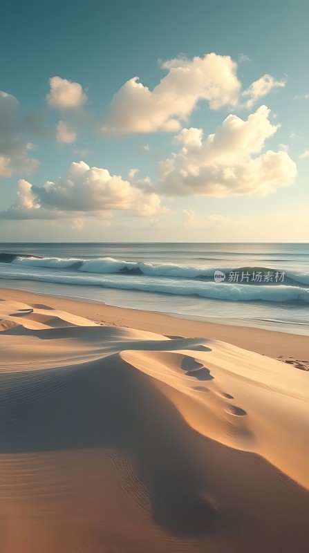 金色沙滩与蔚蓝大海