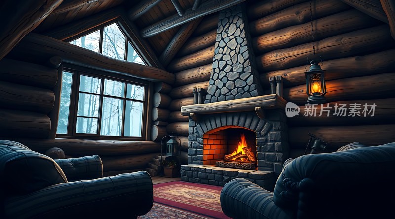温馨木屋 fireplace
